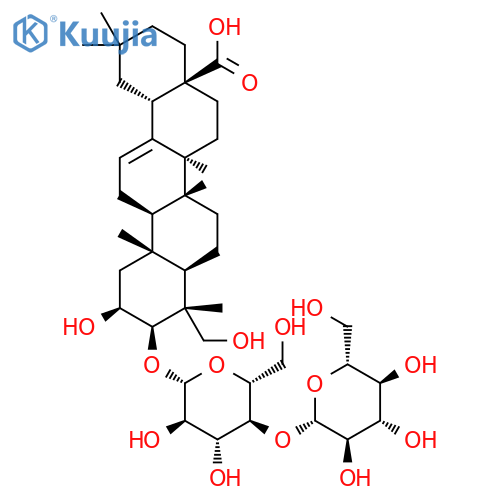 Olean-12-en-28-oicacid, 3-[(4-O-b-D-glucopyranosyl-b-D-glucopyranosyl)oxy]-2,23-dihydroxy-,(2b,3b,4a)- (9CI) structure