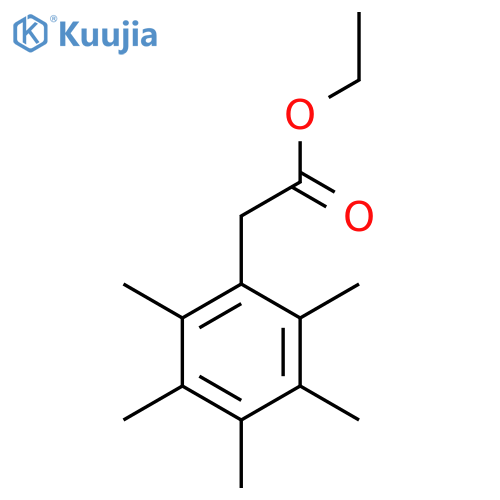 Pentamethylphenylacetic acid ethyl ester structure