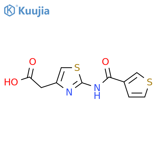 2-2-(thiophene-3-amido)-1,3-thiazol-4-ylacetic acid structure
