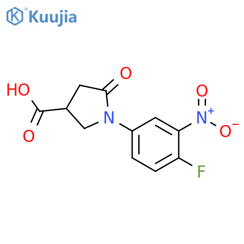 1-(4-fluoro-3-nitrophenyl)-5-oxopyrrolidine-3-carboxylic acid structure