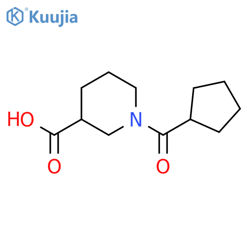 1-(cyclopentanecarbonyl)piperidine-3-carboxylic acid structure