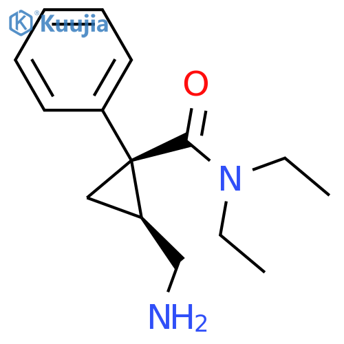 Cyclopropanecarboxamide,2-(aminomethyl)-N,N-diethyl-1-phenyl-, (1R,2S)-rel- structure