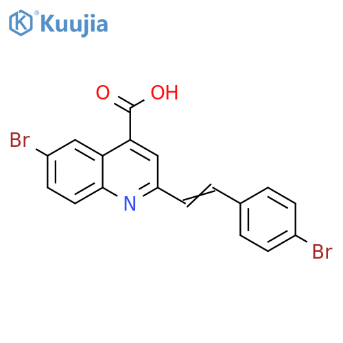 6-bromo-2-[2-(4-bromophenyl)ethenyl]quinoline-4-carboxylic acid structure