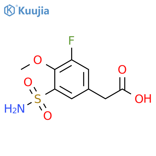 2-(3-fluoro-4-methoxy-5-sulfamoylphenyl)acetic acid structure