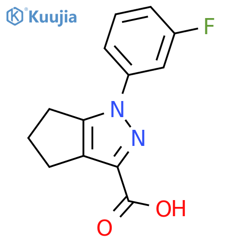1-(3-fluorophenyl)-1H,4H,5H,6H-cyclopenta[c]pyrazole-3-carboxylic acid structure