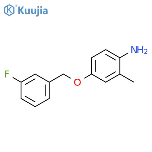 4-(3-Fluorophenyl)methoxy-2-methylaniline structure