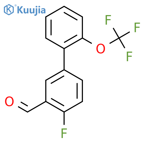 4-Fluoro-2'-(trifluoromethoxy)biphenyl-3-carboxaldehyde structure