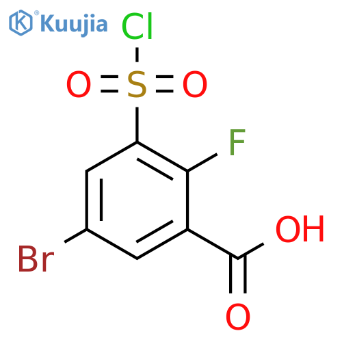 5-bromo-3-(chlorosulfonyl)-2-fluorobenzoic acid structure