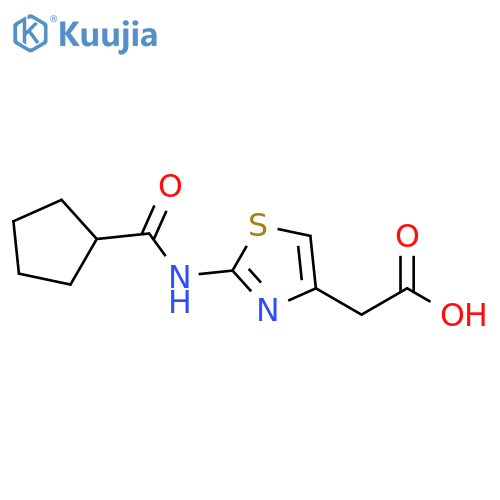 2-(2-cyclopentaneamido-1,3-thiazol-4-yl)acetic acid structure