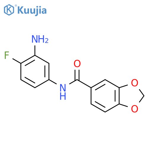N-(3-Amino-4-fluorophenyl)-2H-1,3-benzodioxole-5-carboxamide structure