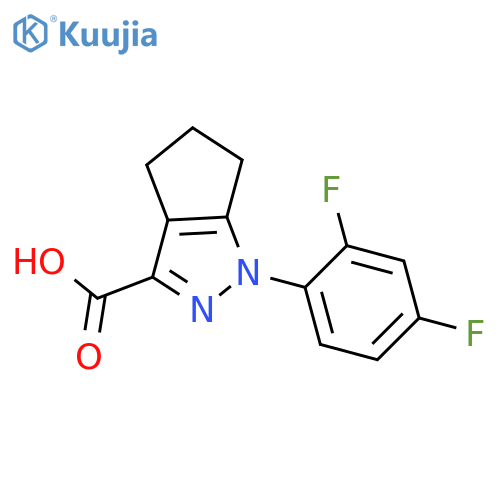 1-(2,4-difluorophenyl)-1H,4H,5H,6H-cyclopentacpyrazole-3-carboxylic acid structure