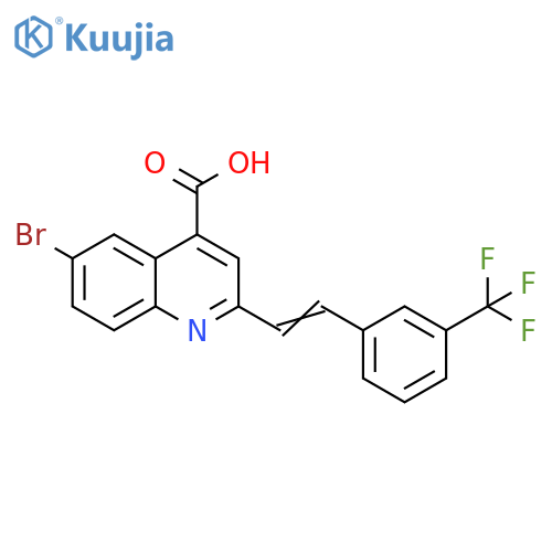 4-Quinolinecarboxylic acid, 6-bromo-2-[2-[3-(trifluoromethyl)phenyl]ethenyl]- structure