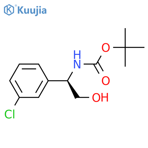 Carbamic acid, N-[(1R)-1-(3-chlorophenyl)-2-hydroxyethyl]-, 1,1-dimethylethyl ester structure
