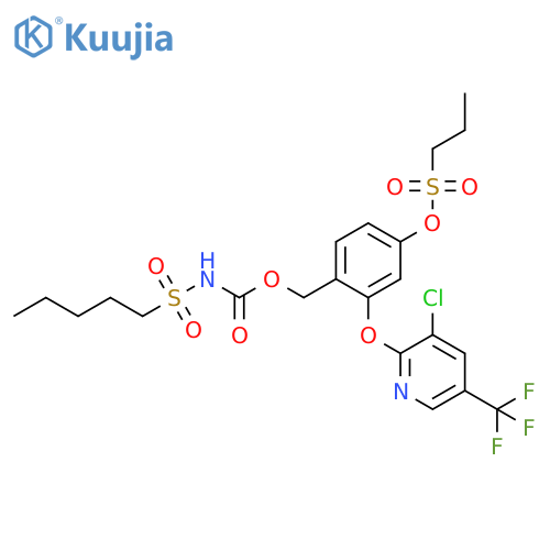 1-Propanesulfonic acid,3-[[3-chloro-5-(trifluoromethyl)-2-pyridinyl]oxy]-4-[[[[(pentylsulfonyl)amino]carbonyl]oxy]methyl]phenyl ester structure