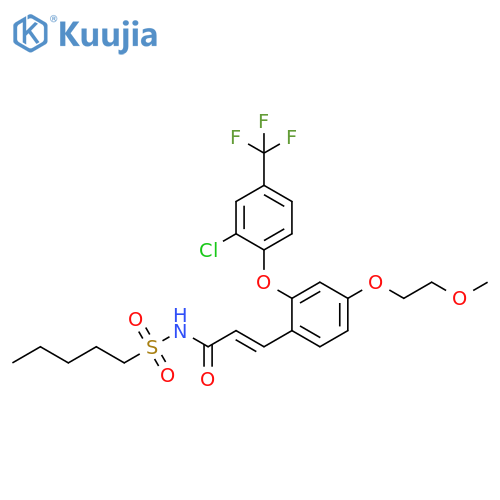 2-Propenamide,3-[2-[2-chloro-4-(trifluoromethyl)phenoxy]-4-(2-methoxyethoxy)phenyl]-N-(pentylsulfonyl)-, (2E)- structure
