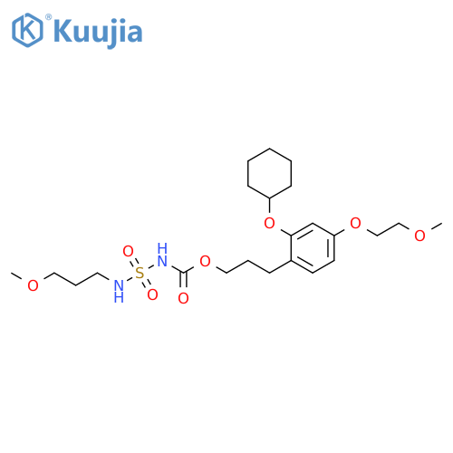 8-Oxa-3-thia-2,4-diazanonanoic acid,3-[2-(cyclohexyloxy)-4-(2-methoxyethoxy)phenyl]propyl ester,3,3-dioxide structure