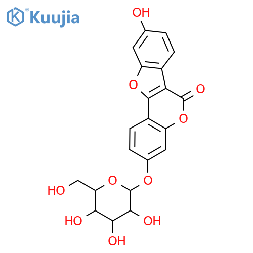 6H-Benzofuro[3,2-c][1]benzopyran-6-one, 3-(β-D-glucopyranosyloxy)-9-hydroxy- structure