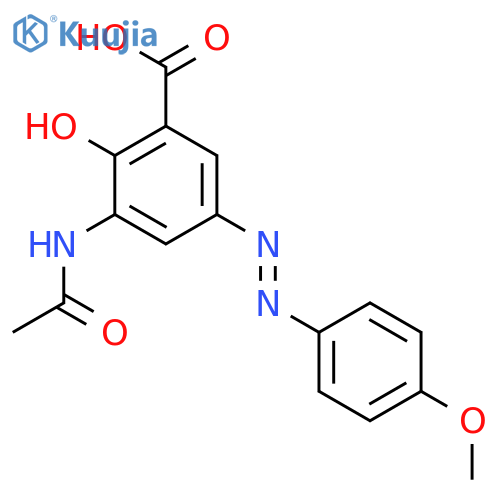 Benzoic acid, 3-(acetylamino)-2-hydroxy-5-[(4-methoxyphenyl)azo]- structure