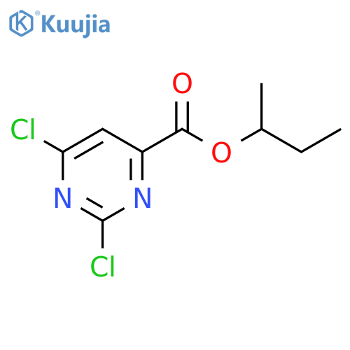 4-Pyrimidinecarboxylic acid, 2,6-dichloro-, 1-methylpropyl ester structure