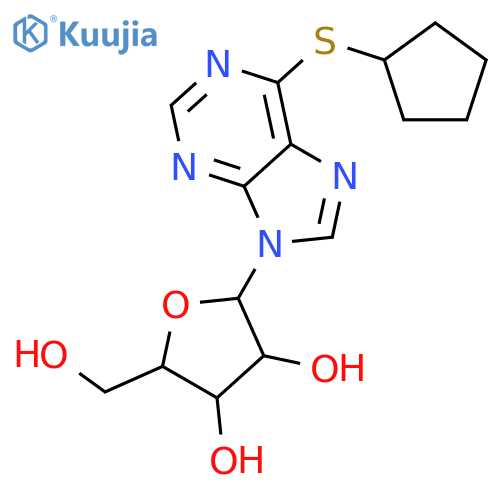 9H-Purine,6-(cyclopentylthio)-9-b-D-ribofuranosyl- structure