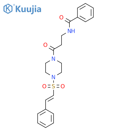 N-{3-oxo-3-[4-(2-phenylethenesulfonyl)piperazin-1-yl]propyl}benzamide structure
