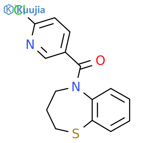 5-(6-chloropyridine-3-carbonyl)-2,3,4,5-tetrahydro-1,5-benzothiazepine structure