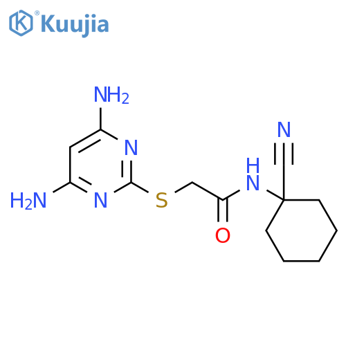 N-(1-cyanocyclohexyl)-2-(4,6-diaminopyrimidin-2-yl)sulfanylacetamide structure
