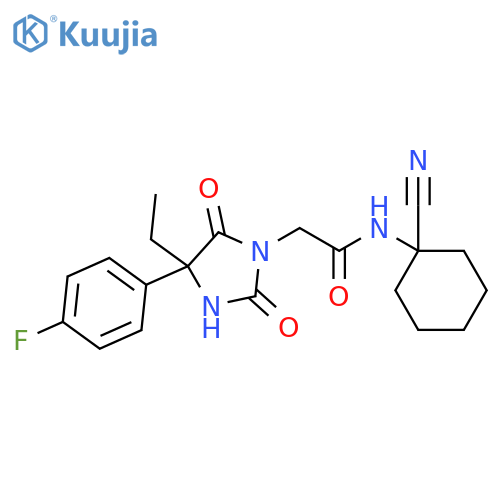 N-(1-Cyanocyclohexyl)-4-ethyl-4-(4-fluorophenyl)-2,5-dioxo-1-imidazolidineacetamide structure