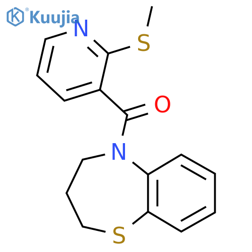 5-[2-(Methylsulfanyl)pyridine-3-carbonyl]-2,3,4,5-tetrahydro-1,5-benzothiazepine structure