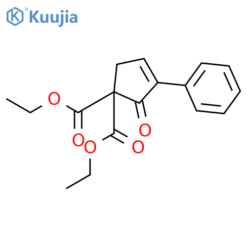 3-Cyclopentene-1,1-dicarboxylic acid, 2-oxo-3-phenyl-, 1,1-diethyl ester structure