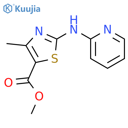 5-Thiazolecarboxylic acid, 4-methyl-2-(2-pyridinylamino)-, methyl ester structure