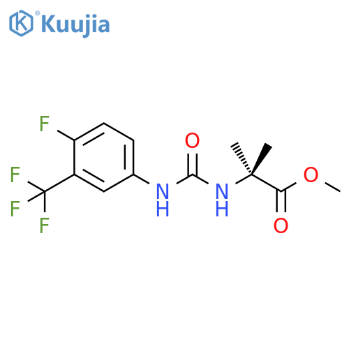 Alanine, N-[[[4-fluoro-3-(trifluoromethyl)phenyl]amino]carbonyl]-2-methyl-, methyl ester structure