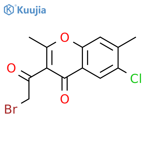 4H-1-Benzopyran-4-one, 3-(bromoacetyl)-6-chloro-2,7-dimethyl- structure