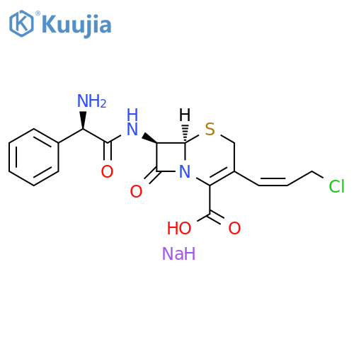 5-Thia-1-azabicyclo[4.2.0]oct-2-ene-2-carboxylic acid, 7-[[(2R)-aminophenylacetyl]amino]-3-[(1Z)-3-chloro-1-propenyl]-8-oxo-, monosodium salt, (6R,7R)- (9CI) structure