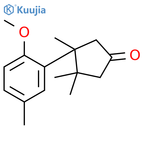 Cyclopentanone, 3-(2-methoxy-5-methylphenyl)-3,4,4-trimethyl- structure