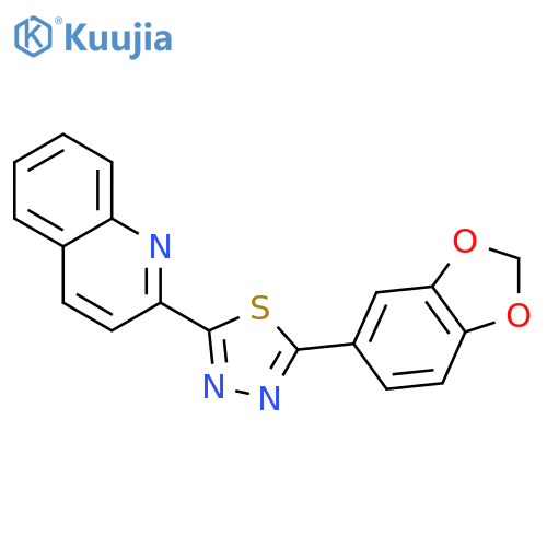 Quinoline, 2-[5-(1,3-benzodioxol-5-yl)-1,3,4-thiadiazol-2-yl]- structure