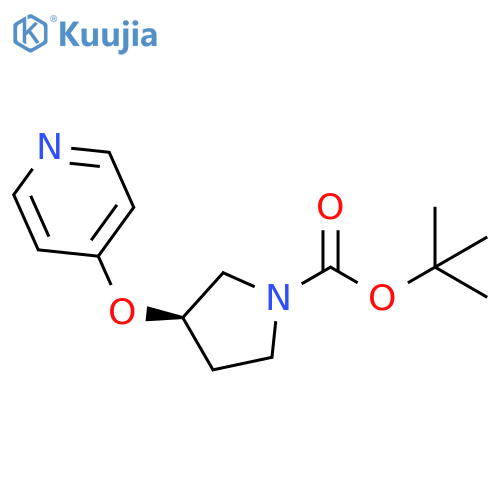 1-Pyrrolidinecarboxylic acid, 3-(4-pyridinyloxy)-, 1,1-dimethylethyl ester,(3R)- structure