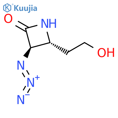 2-Azetidinone, 3-azido-4-(2-hydroxyethyl)-, (3R-trans)- structure