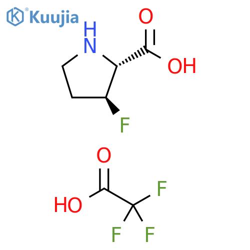 (2R,3S)-3-fluoropyrrolidine-2-carboxylic acid; trifluoroacetic acid structure