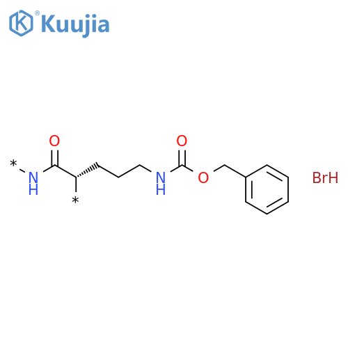 Poly[imino[(2S)-1-oxo-2-[3-[[(phenylmethoxy)carbonyl]amino]propyl]-1,2-ethanediyl]], hydrobromide structure