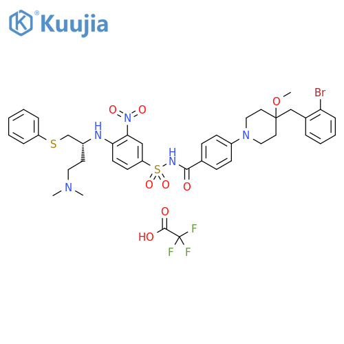 Benzamide,4-[4-[(2-bromophenyl)methyl]-4-methoxy-1-piperidinyl]-N-[[4-[[(1R)-3-(dimethylamino)-1-[(phenylthio)methyl]propyl]amino]-3-nitrophenyl]sulfonyl]-, 2,2,2-trifluoroacetate (2:3) structure
