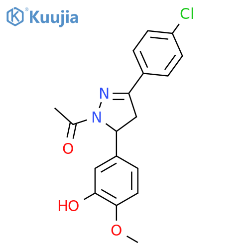 1-3-(4-chlorophenyl)-5-(3-hydroxy-4-methoxyphenyl)-4,5-dihydro-1H-pyrazol-1-ylethan-1-one structure