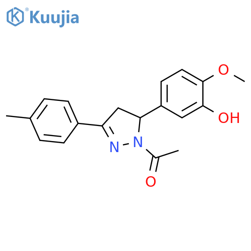 1-5-(3-hydroxy-4-methoxyphenyl)-3-(4-methylphenyl)-4,5-dihydro-1H-pyrazol-1-ylethan-1-one structure