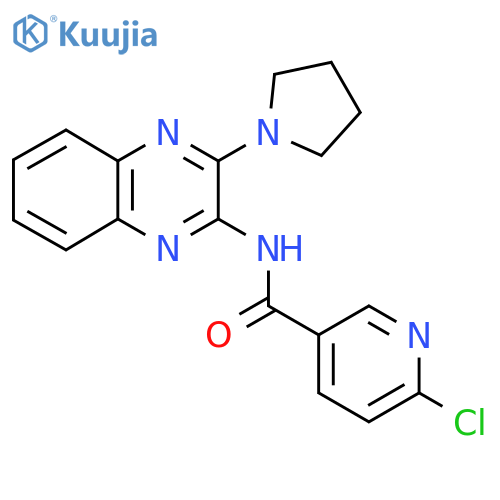 6-Chloro-N-[3-(pyrrolidin-1-YL)quinoxalin-2-YL]pyridine-3-carboxamide structure