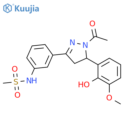 N-{3-1-acetyl-5-(2-hydroxy-3-methoxyphenyl)-4,5-dihydro-1H-pyrazol-3-ylphenyl}methanesulfonamide structure