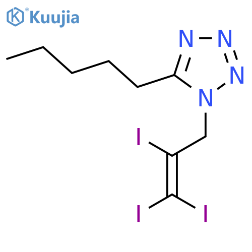 1H-Tetrazole, 5-pentyl-1-(2,3,3-triiodo-2-propenyl)- structure