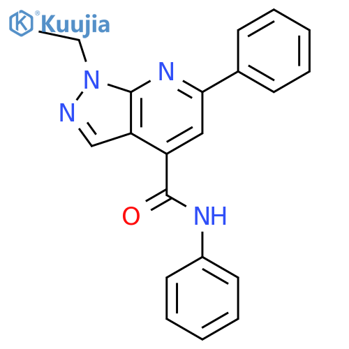 1-Ethyl-6-phenyl-1H-pyrazolo[3,4-b]pyridine-4-carboxylic acid phenylamide structure