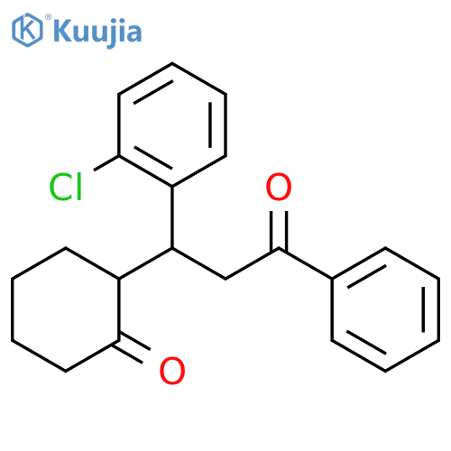 Cyclohexanone, 2-[(1R)-1-(2-chlorophenyl)-3-oxo-3-phenylpropyl]-, (2S)- structure