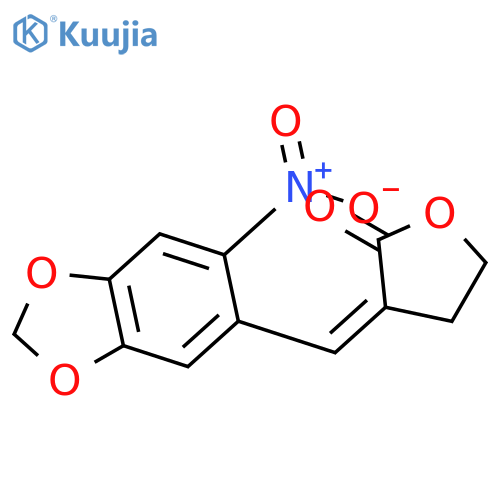 3-[(6-nitro-1,3-benzodioxol-5-yl)methylidene]oxolan-2-one structure
