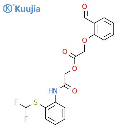 [2-[2-(Difluoromethylsulfanyl)anilino]-2-oxoethyl] 2-(2-formylphenoxy)acetate structure
